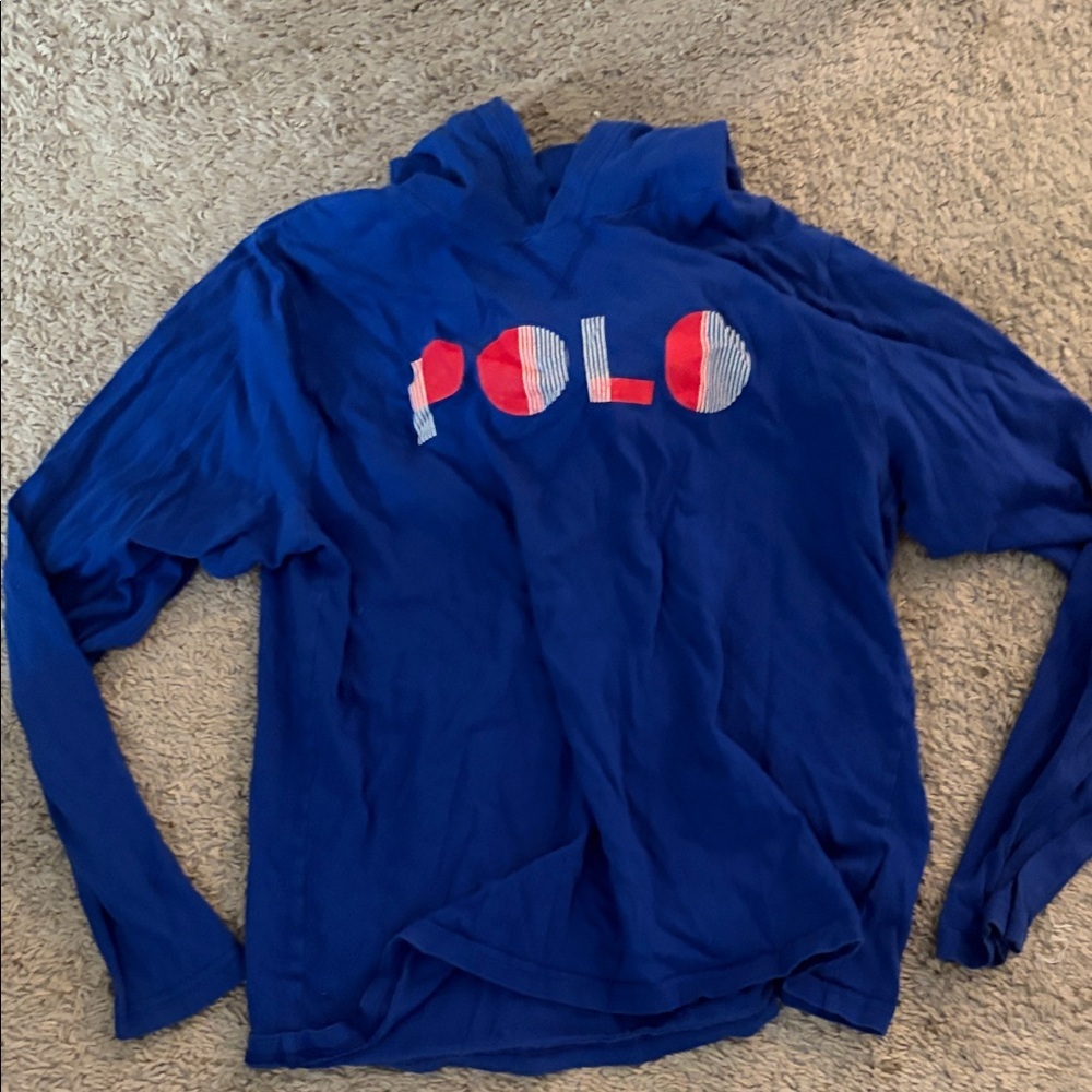 Polo by Ralph Lauren Blue Hoodie with Red Logo